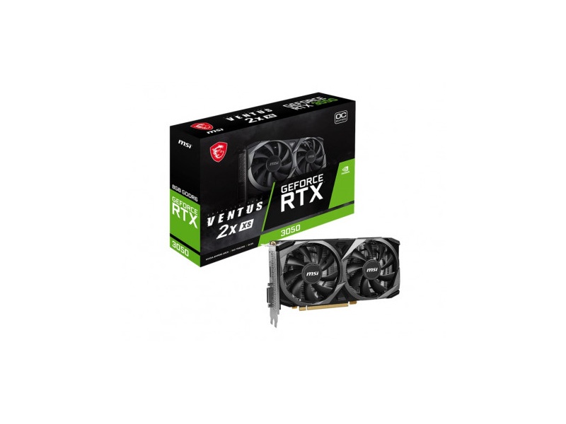 MSI GEFORCE RTX 3050 VENTUS 2X XS 8G OC GDDR6 HDMI DP DVI 128Bit
